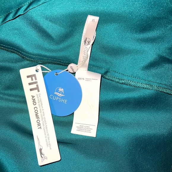 CupShe Teal One-Shoulder Satin Cocktail Dress – Size Medium - Picture 3 of 3